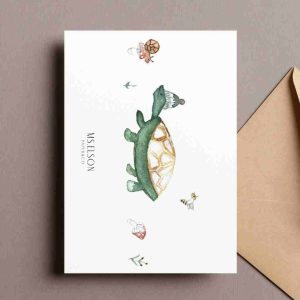 A turtle walks in the forest