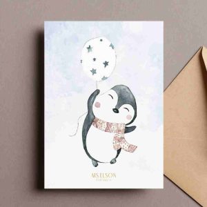 Penguin flying with a balloon (Copy)